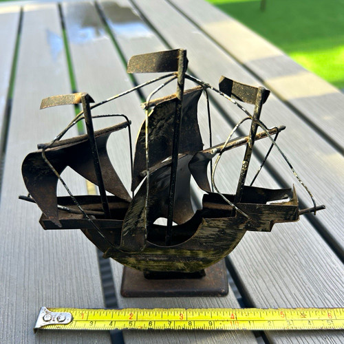 Metal sailing ship model - ship,